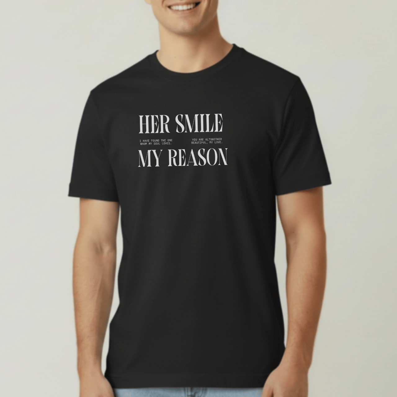 Her Smile My Reason Shirt | Christian Couples Tee for Him | Comfort Colors 1717 | Song of Solomon Inspired T-Shirt | Husband Gift