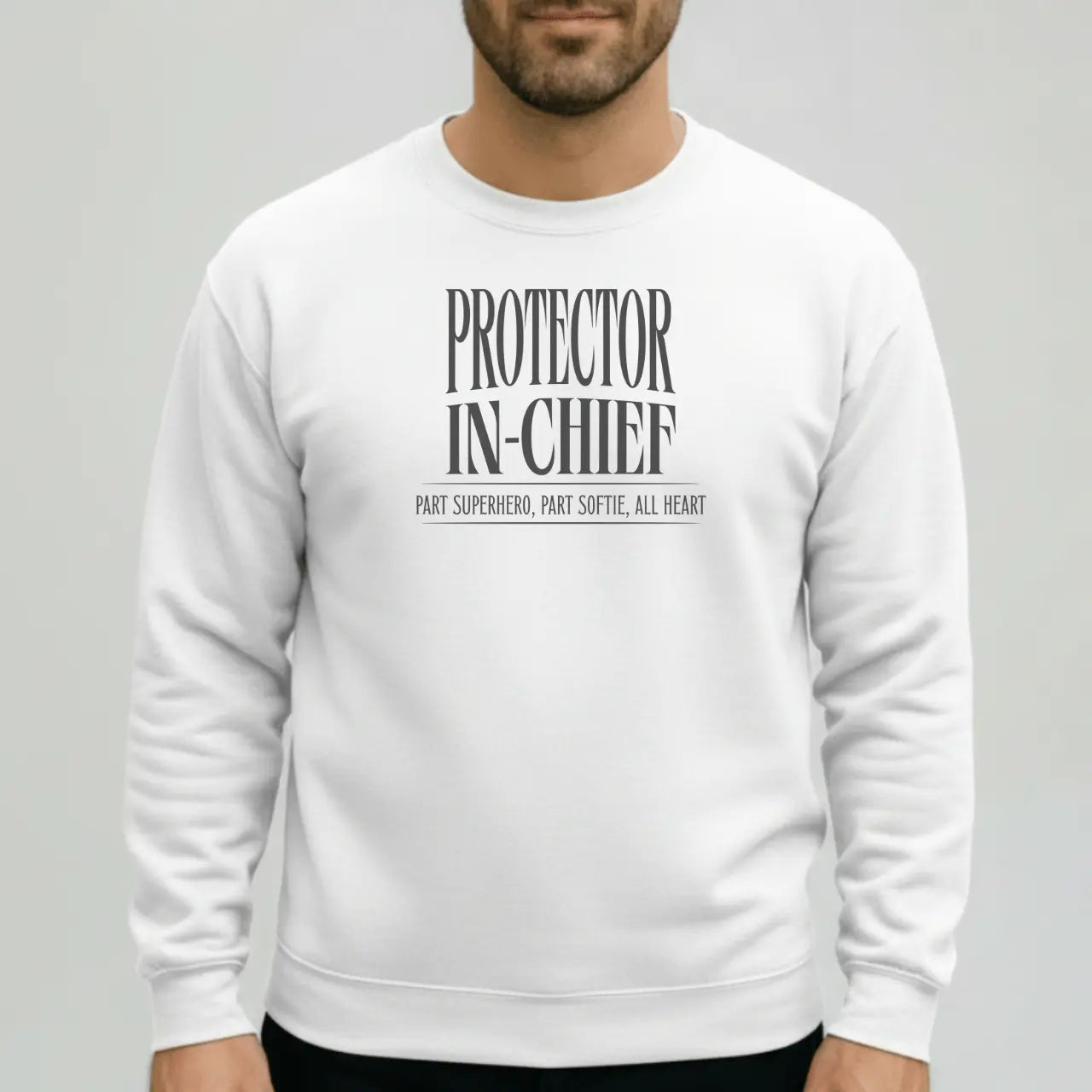 Protector in Chief Sweatshirt | Gildan 18000 Men’s Crewneck | Funny Dad Sweater Goshen & Selah Co