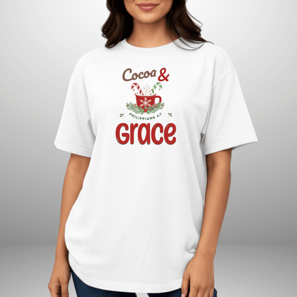 Cocoa & Grace Christmas Shirt | Philippians 4:7 Bible Verse | Comfort Colors Tee | Christian Holiday T-Shirt | Faith Christmas Graphic Tee