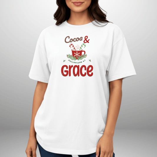 Cocoa & Grace Christmas Shirt | Philippians 4:7 Bible Verse | Comfort Colors Tee | Christian Holiday T-Shirt | Faith Christmas Graphic Tee