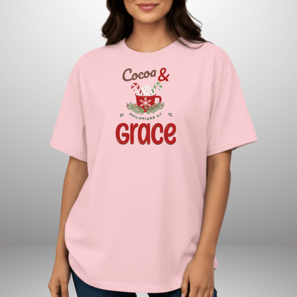 Cocoa & Grace Christmas Shirt | Philippians 4:7 Bible Verse | Comfort Colors Tee | Christian Holiday T-Shirt | Faith Christmas Graphic Tee
