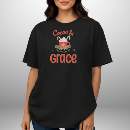 Cocoa & Grace Christmas Shirt | Philippians 4:7 Bible Verse | Comfort Colors Tee | Christian Holiday T-Shirt | Faith Christmas Graphic Tee