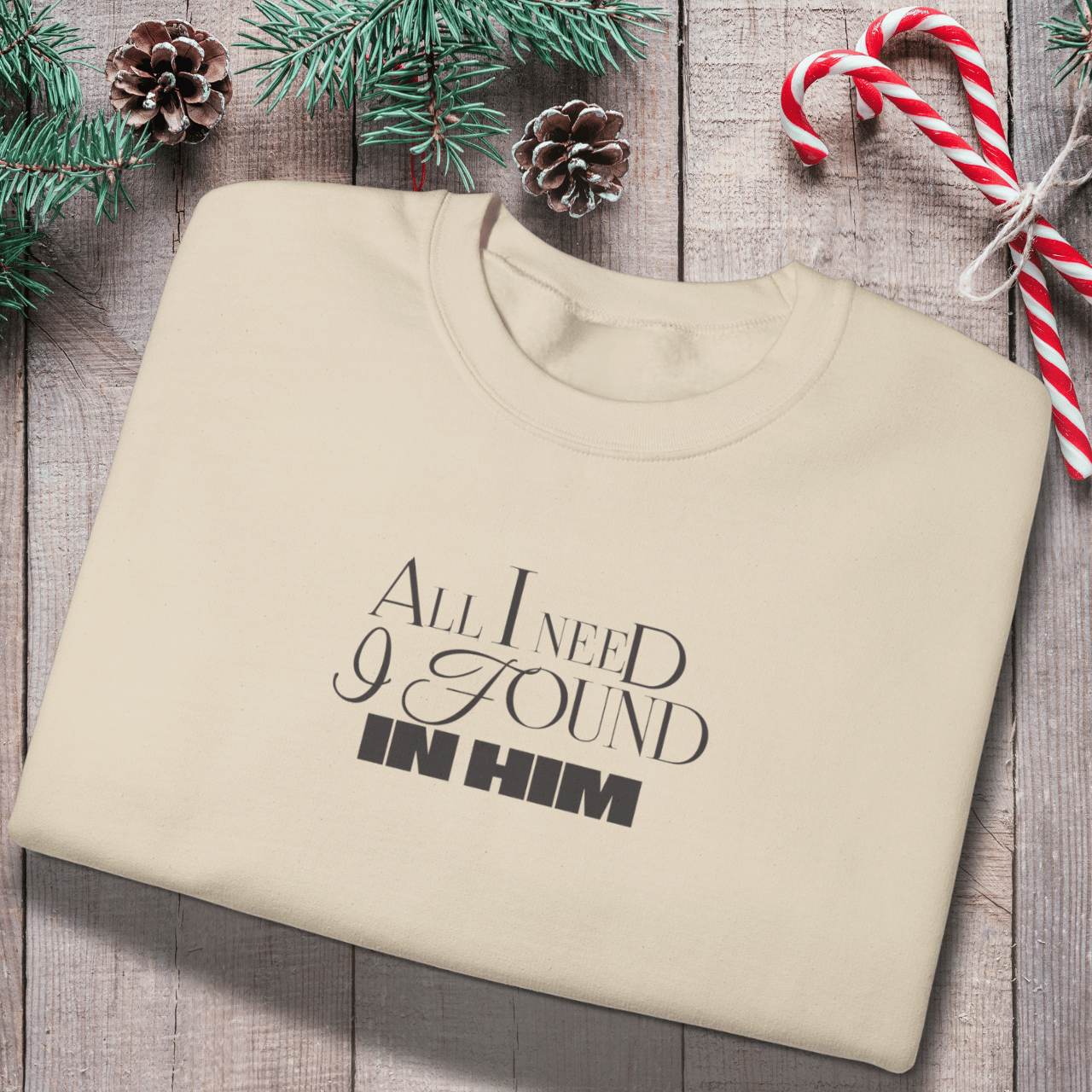 All I Need I Found in Him Sweatshirt | Christian Couples Sweater for Her | Gildan 18000 | Faith-Based Matching His & Hers Gift