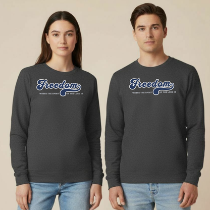 Freedom Christian Sweatshirt • 2 Corinthians 3:17 Bible Verse Crewneck • Men Women Unisex Gildan 18000 Faith Pullover