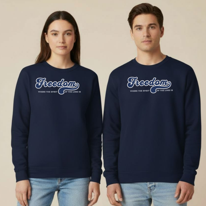 Freedom Christian Sweatshirt • 2 Corinthians 3:17 Bible Verse Crewneck • Men Women Unisex Gildan 18000 Faith Pullover