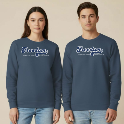 Freedom Christian Sweatshirt • 2 Corinthians 3:17 Bible Verse Crewneck • Men Women Unisex Gildan 18000 Faith Pullover