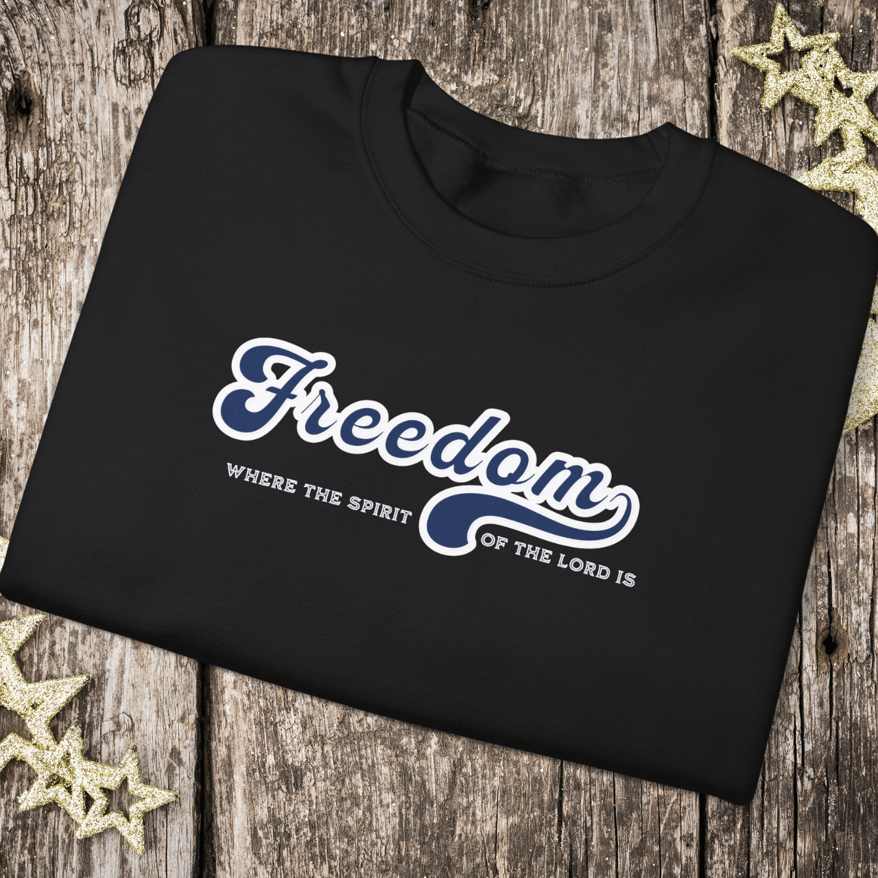 Freedom Christian Sweatshirt • 2 Corinthians 3:17 Bible Verse Crewneck • Men Women Unisex Gildan 18000 Faith Pullover