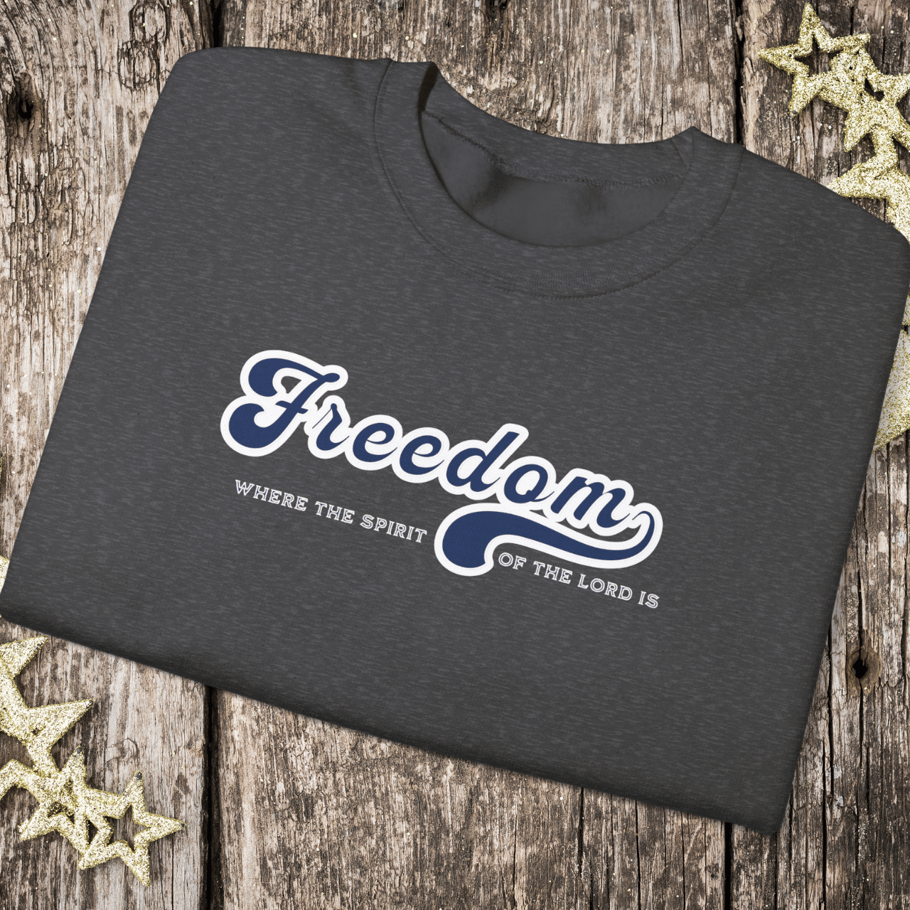 Freedom Christian Sweatshirt • 2 Corinthians 3:17 Bible Verse Crewneck • Men Women Unisex Gildan 18000 Faith Pullover