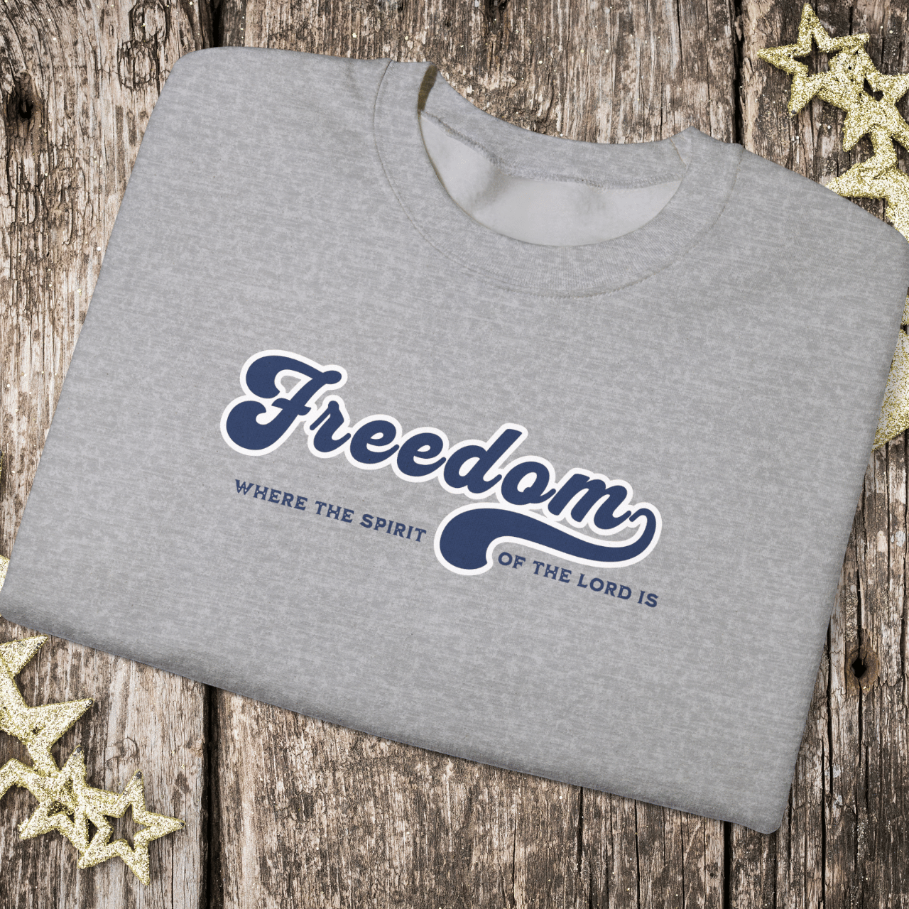 Freedom Christian Sweatshirt • 2 Corinthians 3:17 Bible Verse Crewneck • Men Women Unisex Gildan 18000 Faith Pullover