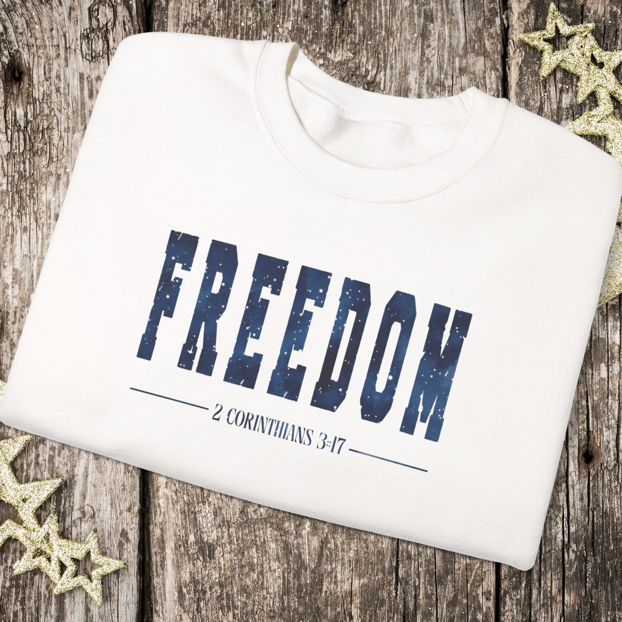 Freedom Christian Sweatshirt • 2 Corinthians 3:17 Bible Verse Crewneck • Men Women Gildan 18000 Unisex Faith Apparel