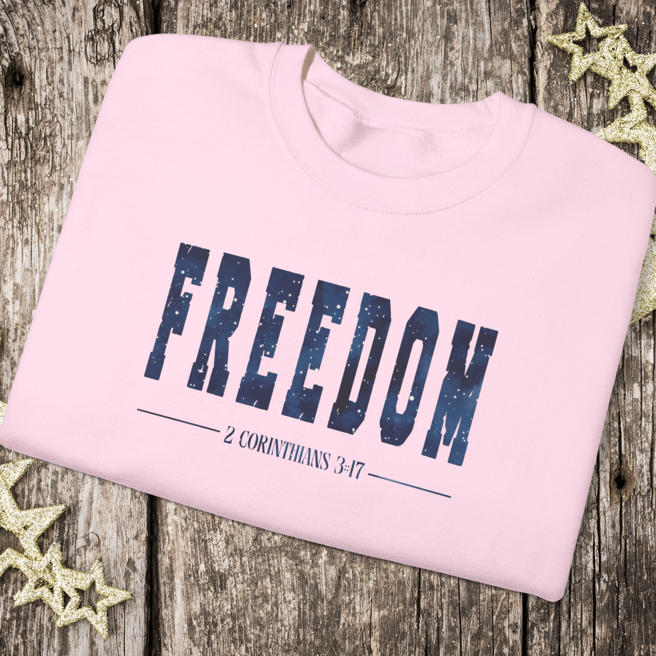 Freedom Christian Sweatshirt • 2 Corinthians 3:17 Bible Verse Crewneck • Men Women Gildan 18000 Unisex Faith Apparel