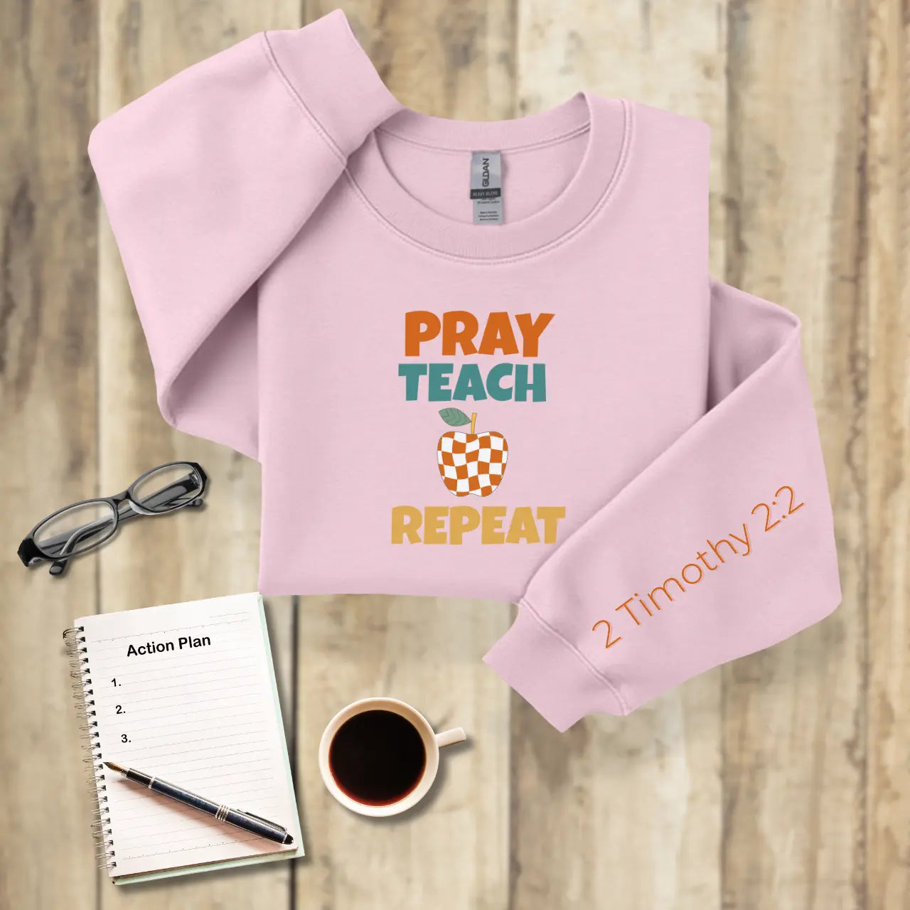 Pray Teach Repeat Sweatshirt | Teacher Crewneck Goshen & Selah Co