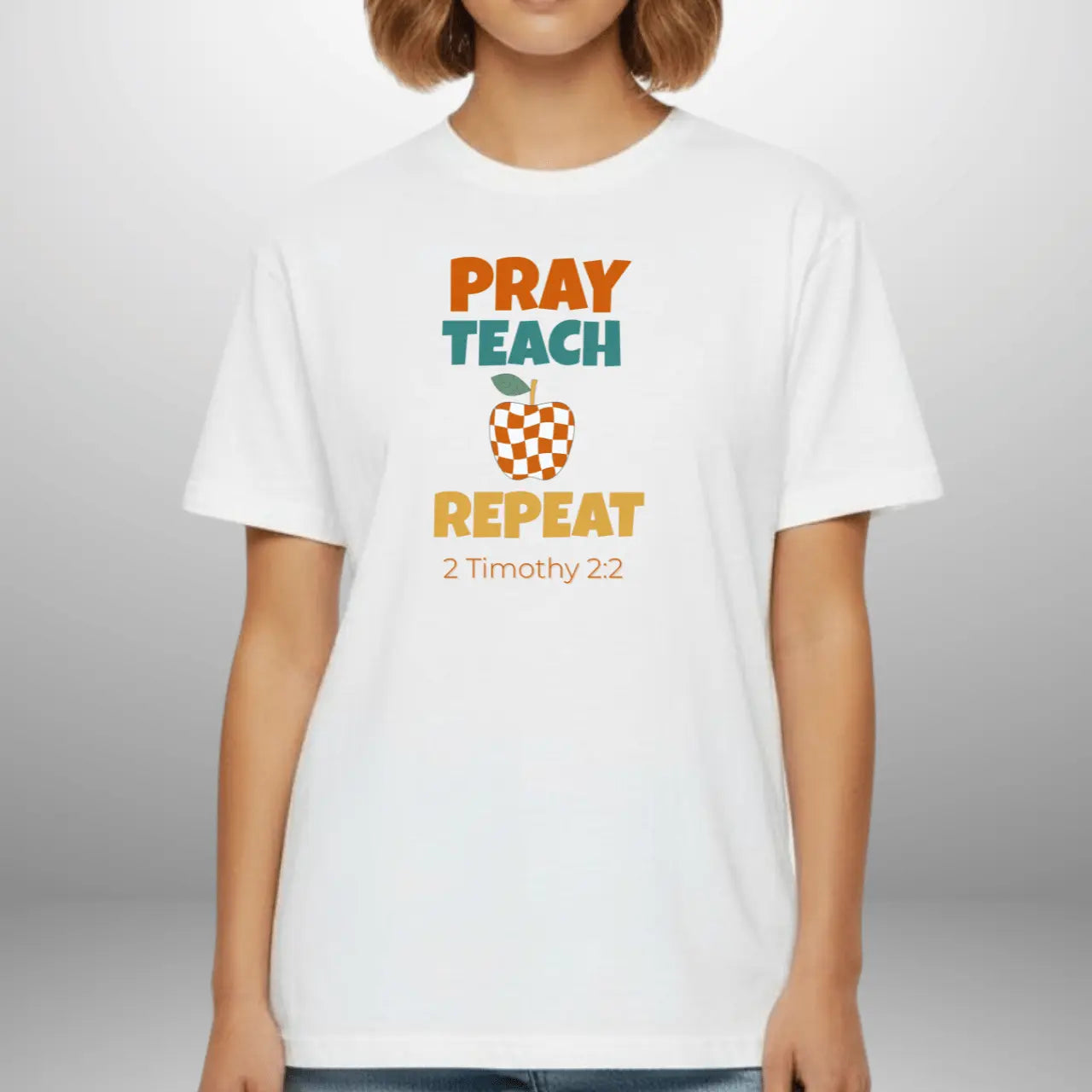 Pray Teach Repeat T-Shirt | Teacher Tee Goshen & Selah Co
