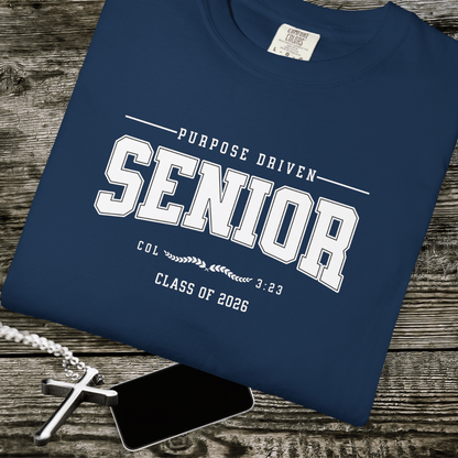 Purpose Driven Senior 2026 Shirt | Christian Class of 2026 Tee | Men Women Comfort Colors 1717