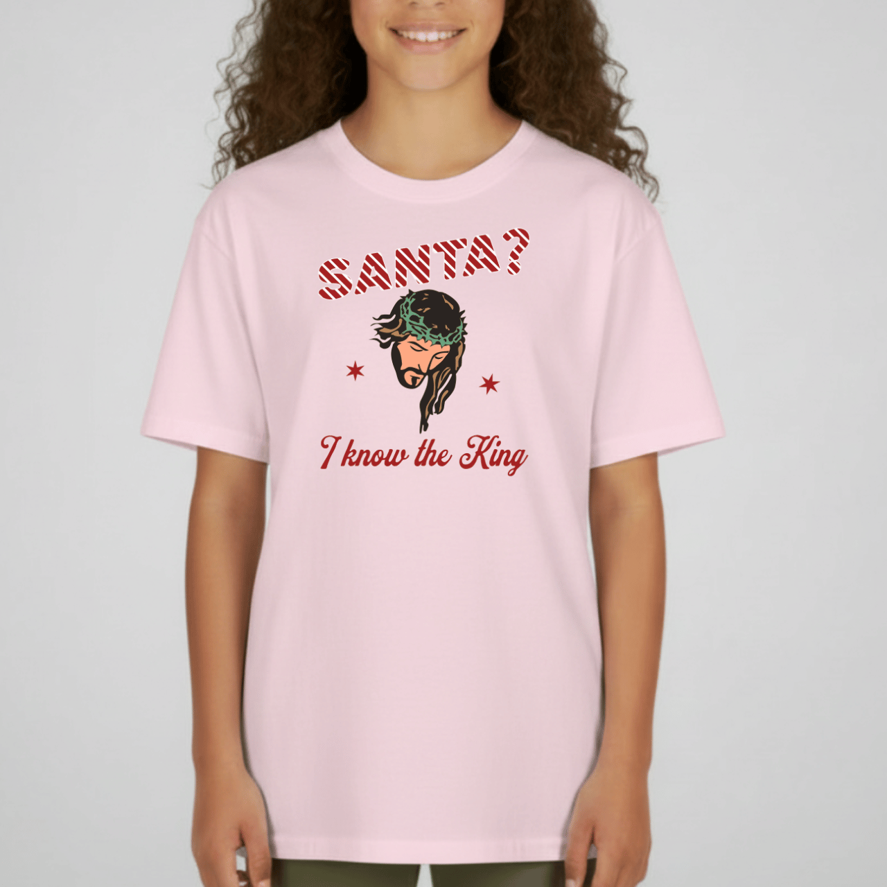 Santa? I Know the King Youth Christmas T-Shirt | Christian Holiday Tee | Gildan 5000B