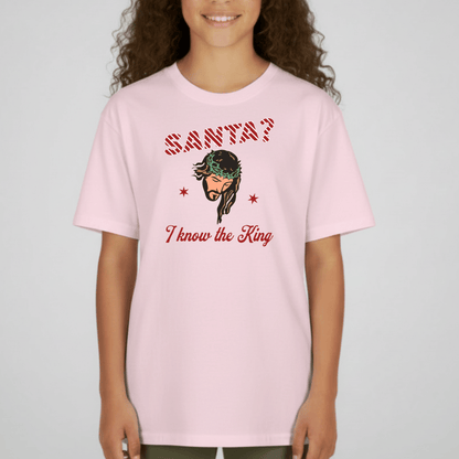 Santa? I Know the King Youth Christmas T-Shirt | Christian Holiday Tee | Gildan 5000B