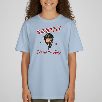 Santa? I Know the King Youth Christmas T-Shirt | Christian Holiday Tee | Gildan 5000B
