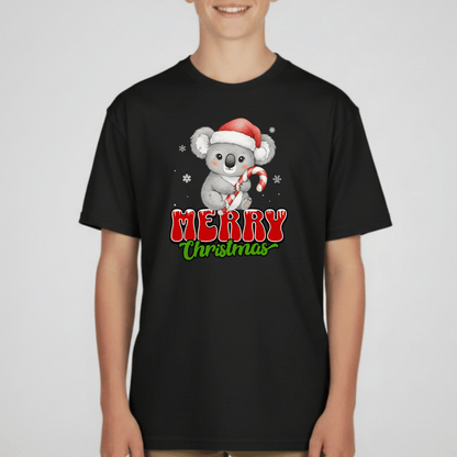 Merry Christmas Koala Youth T-Shirt | Holiday Tee for Kids | Gildan 5000B