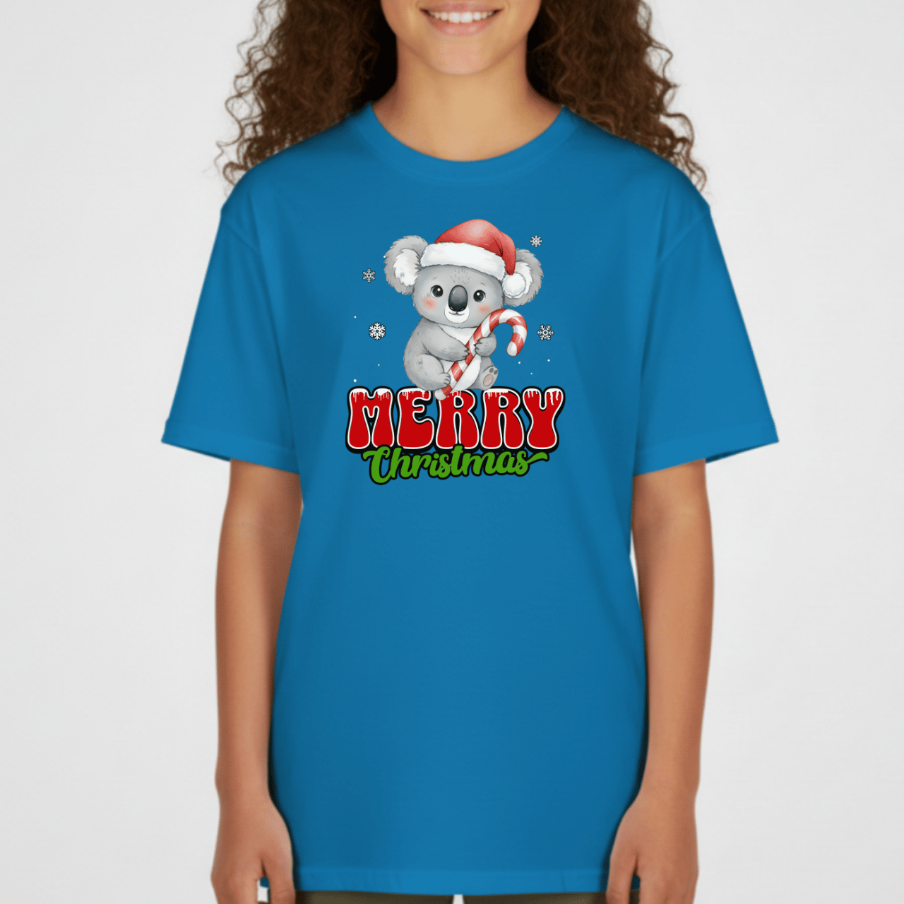 Merry Christmas Koala Youth T-Shirt | Holiday Tee for Kids | Gildan 5000B