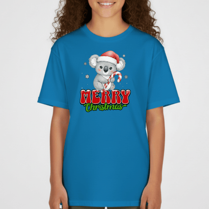 Merry Christmas Koala Youth T-Shirt | Holiday Tee for Kids | Gildan 5000B