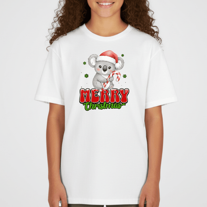 Merry Christmas Koala Youth T-Shirt | Holiday Tee for Kids | Gildan 5000B