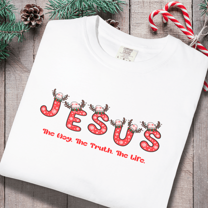 Jesus Christmas T-Shirt – The Way, The Truth, The Life | Comfort Colors 1717 | Christian Holiday Tee
