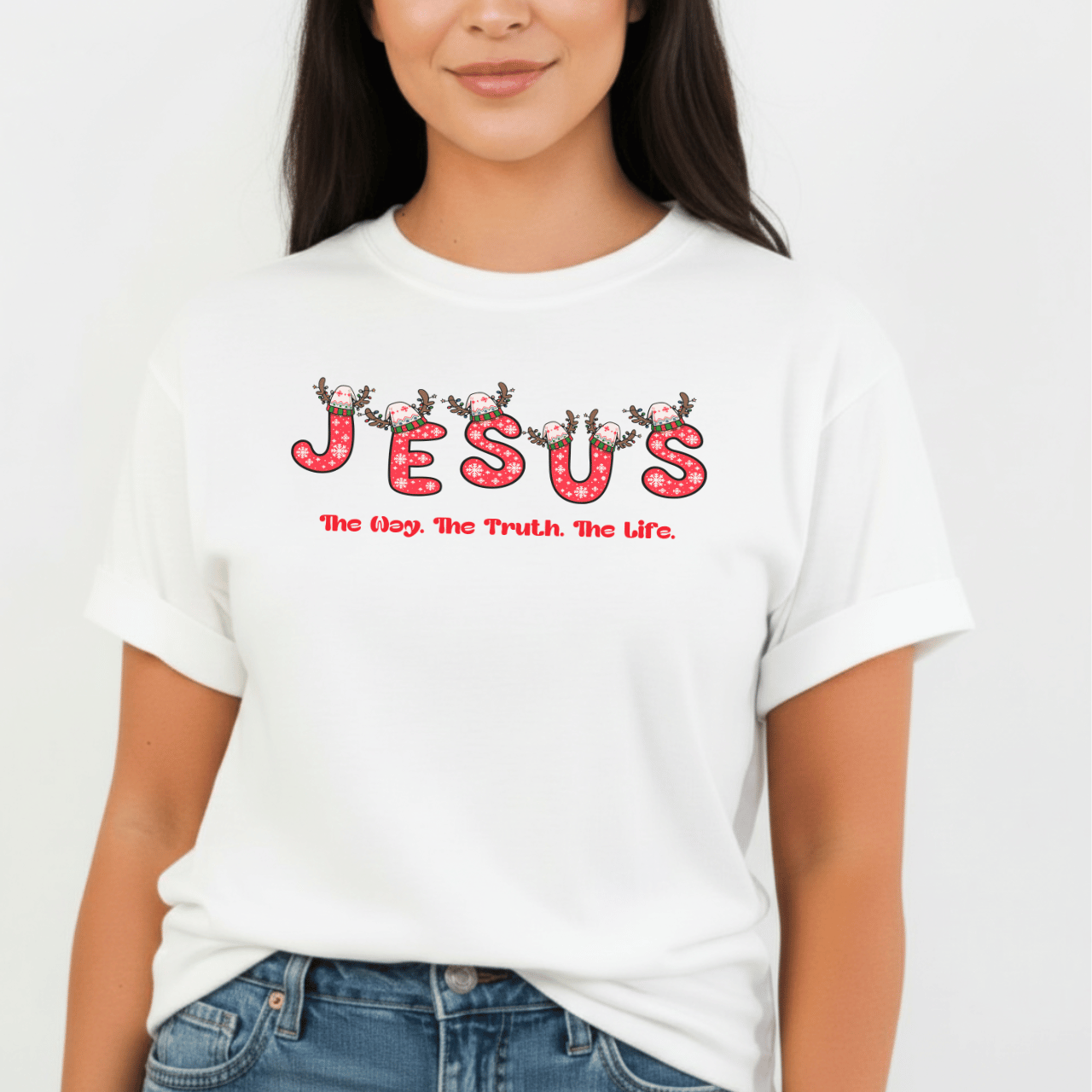 Jesus Christmas T-Shirt – The Way, The Truth, The Life | Comfort Colors 1717 | Christian Holiday Tee