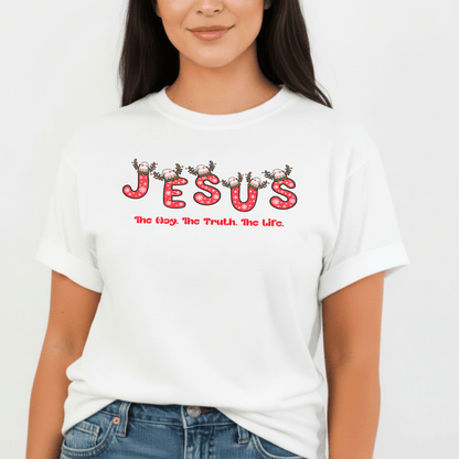 Jesus Christmas T-Shirt – The Way, The Truth, The Life | Comfort Colors 1717 | Christian Holiday Tee