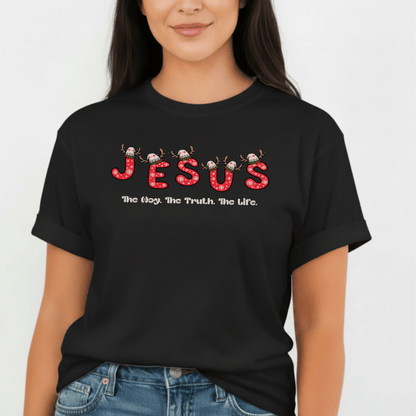 Jesus Christmas T-Shirt – The Way, The Truth, The Life | Comfort Colors 1717 | Christian Holiday Tee