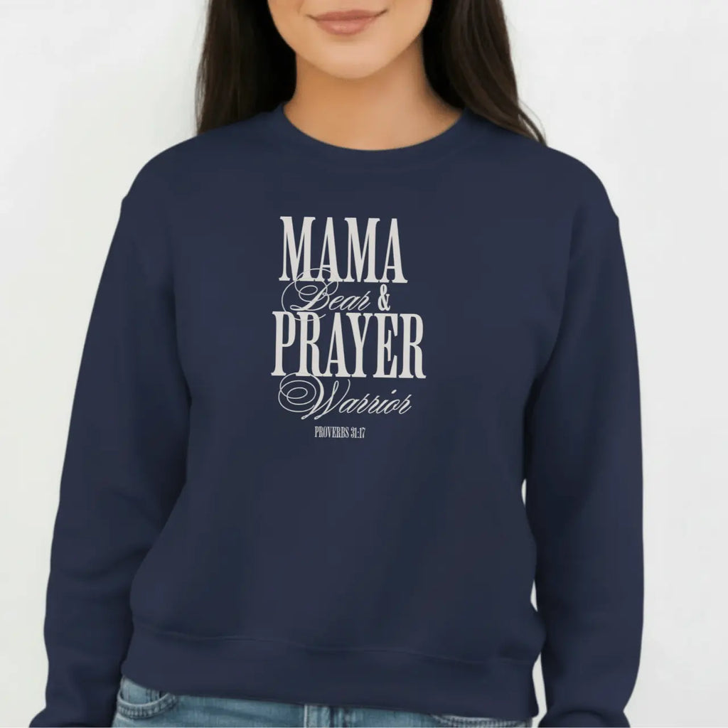 Mama Bear & Prayer Warrior Sweatshirt | Mom Crewneck Goshen & Selah Co