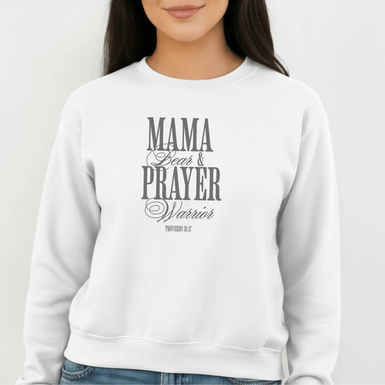 Mama Bear & Prayer Warrior Sweatshirt | Mom Crewneck Goshen & Selah Co
