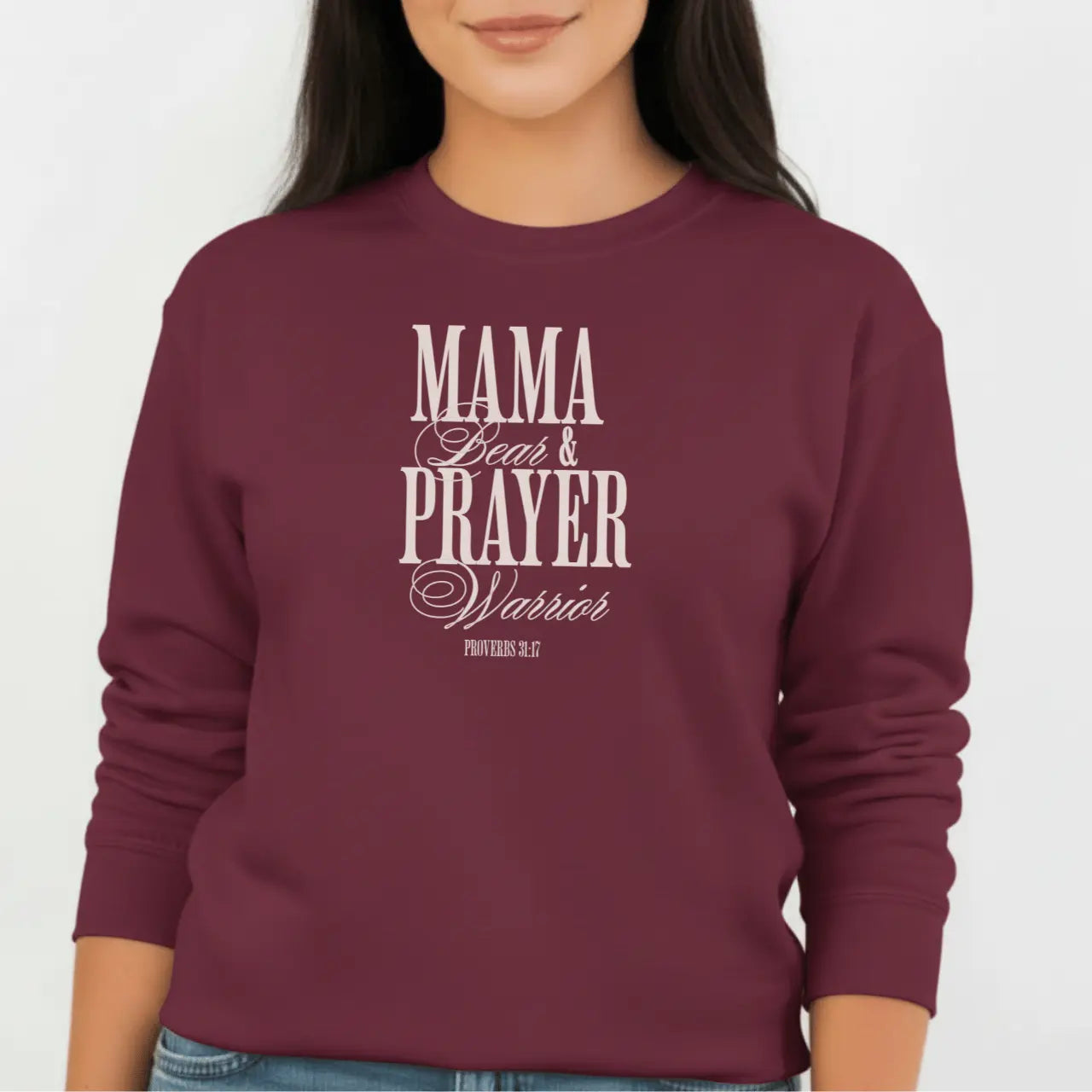 Mama Bear & Prayer Warrior Sweatshirt | Mom Crewneck Goshen & Selah Co