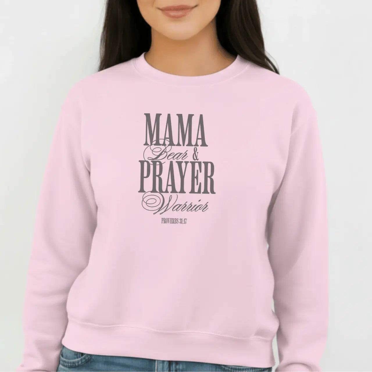 Mama Bear & Prayer Warrior Sweatshirt | Mom Crewneck Goshen & Selah Co
