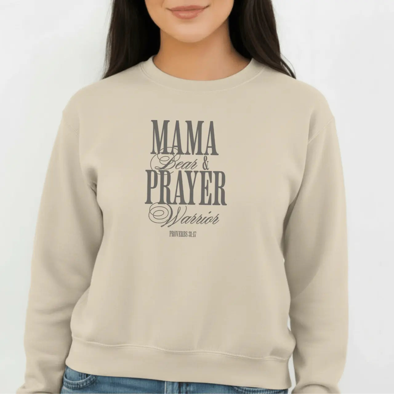 Mama Bear & Prayer Warrior Sweatshirt | Mom Crewneck Goshen & Selah Co