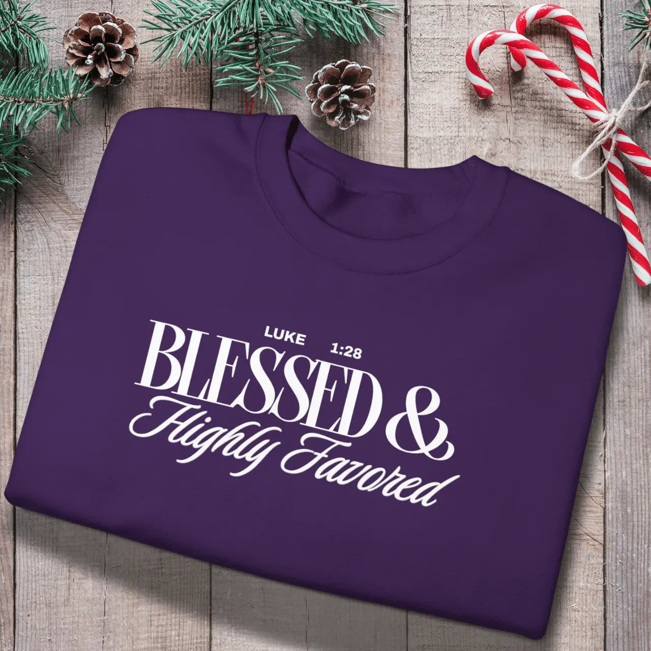 Blessed & Highly Favored Sweatshirt | Faith Crewneck | Gildan 18000 Goshen & Selah Co