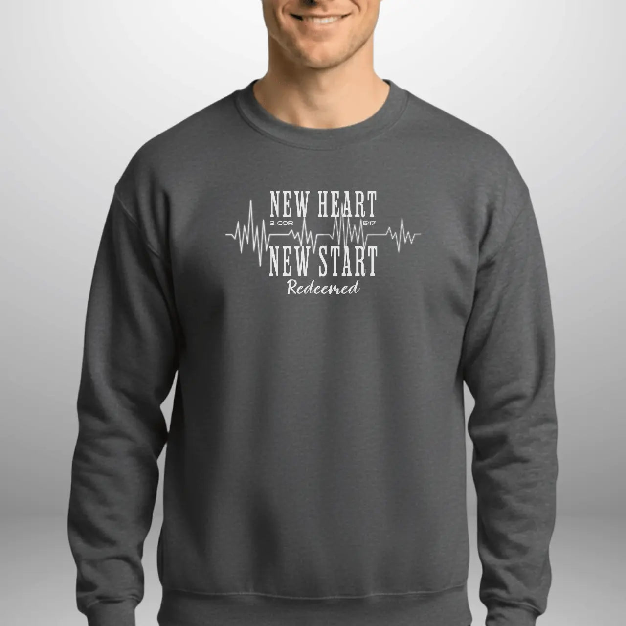 New Heart New Start Redeemed Sweatshirt | Unisex Crewneck | Faith Pullover Goshen & Selah Co
