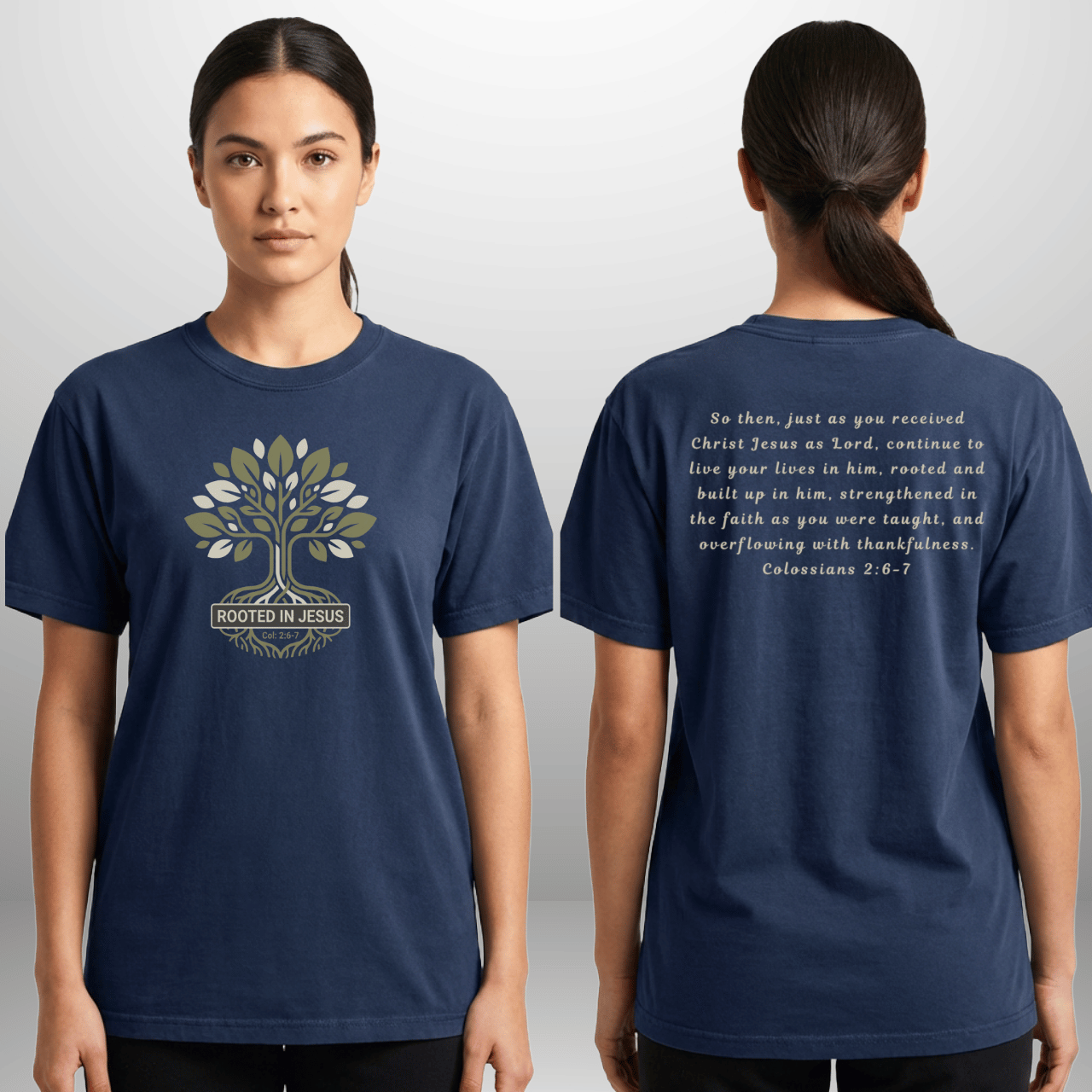 Unisex Rooted in Jesus Tee | Soft Comfort Colors Shirt