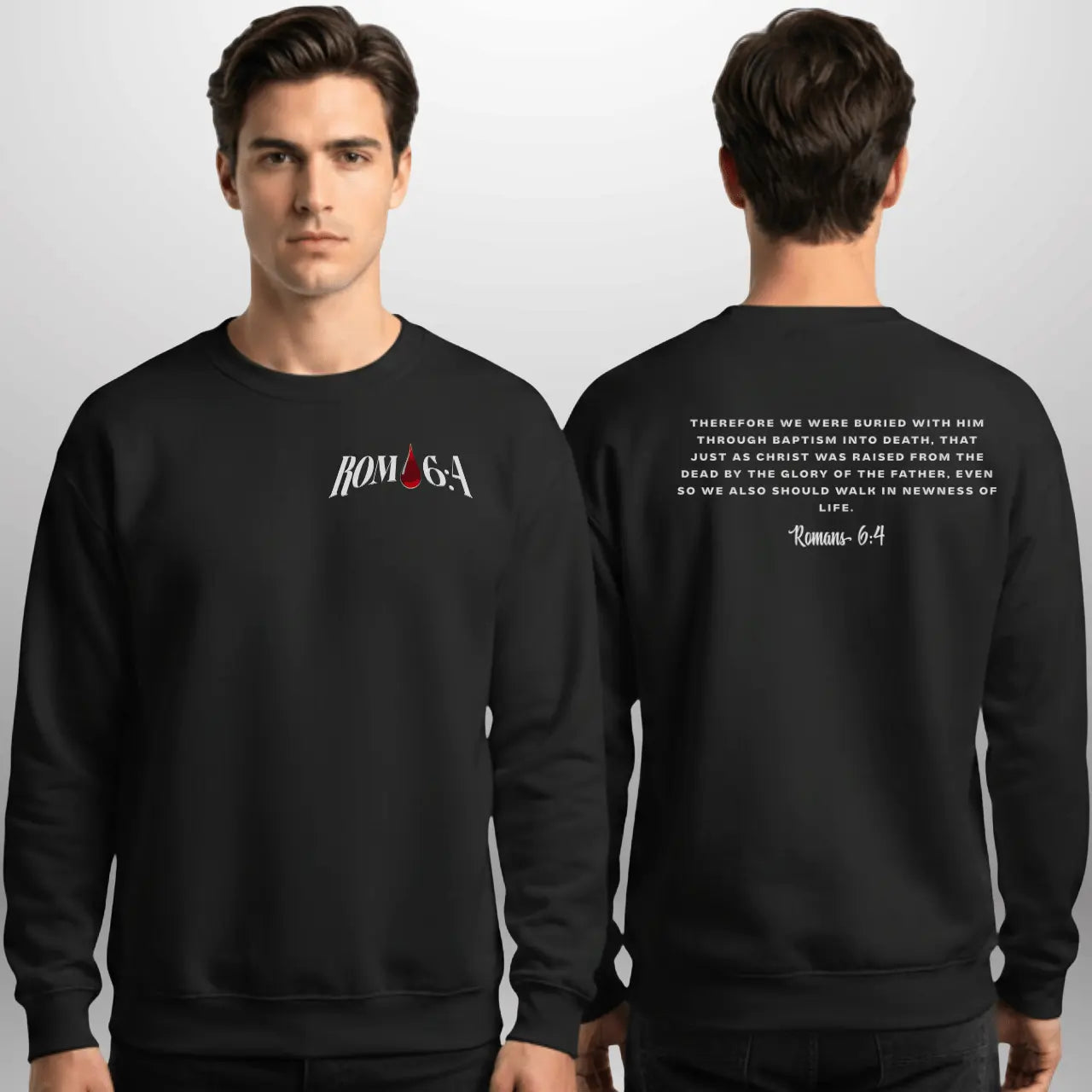 Romans 6:4 Sweatshirt |UnisexFaith Crewneck | Gildan 18000 Goshen & Selah Co