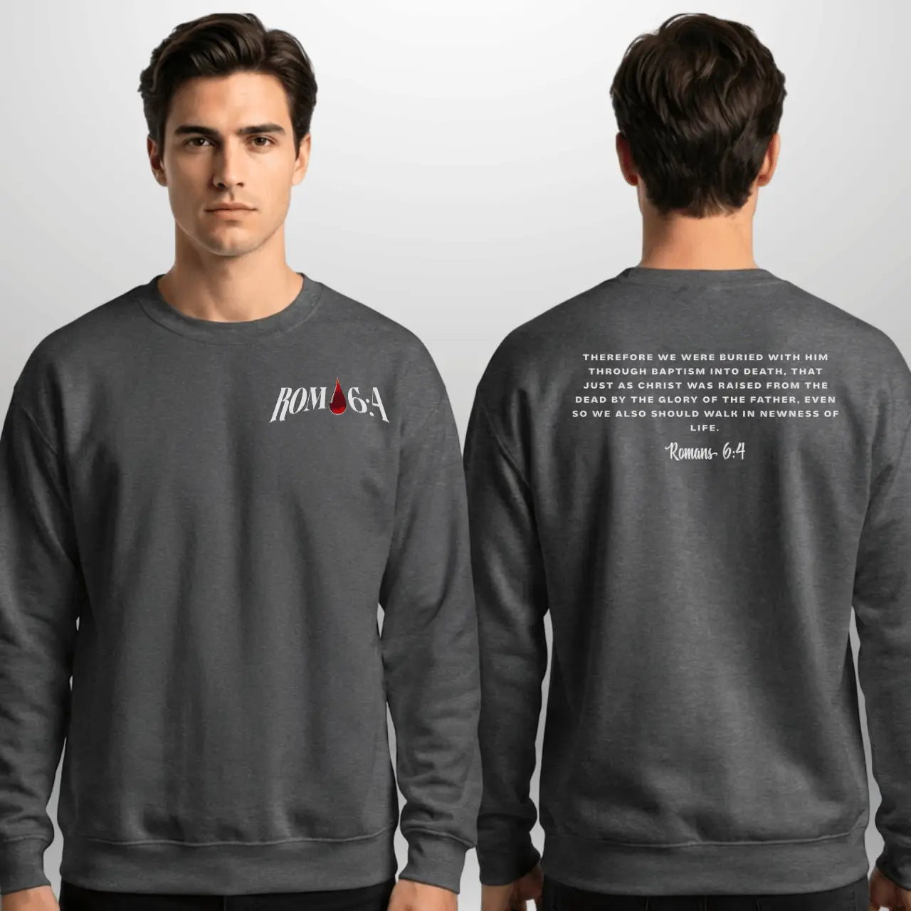 Romans 6:4 Sweatshirt |UnisexFaith Crewneck | Gildan 18000 Goshen & Selah Co