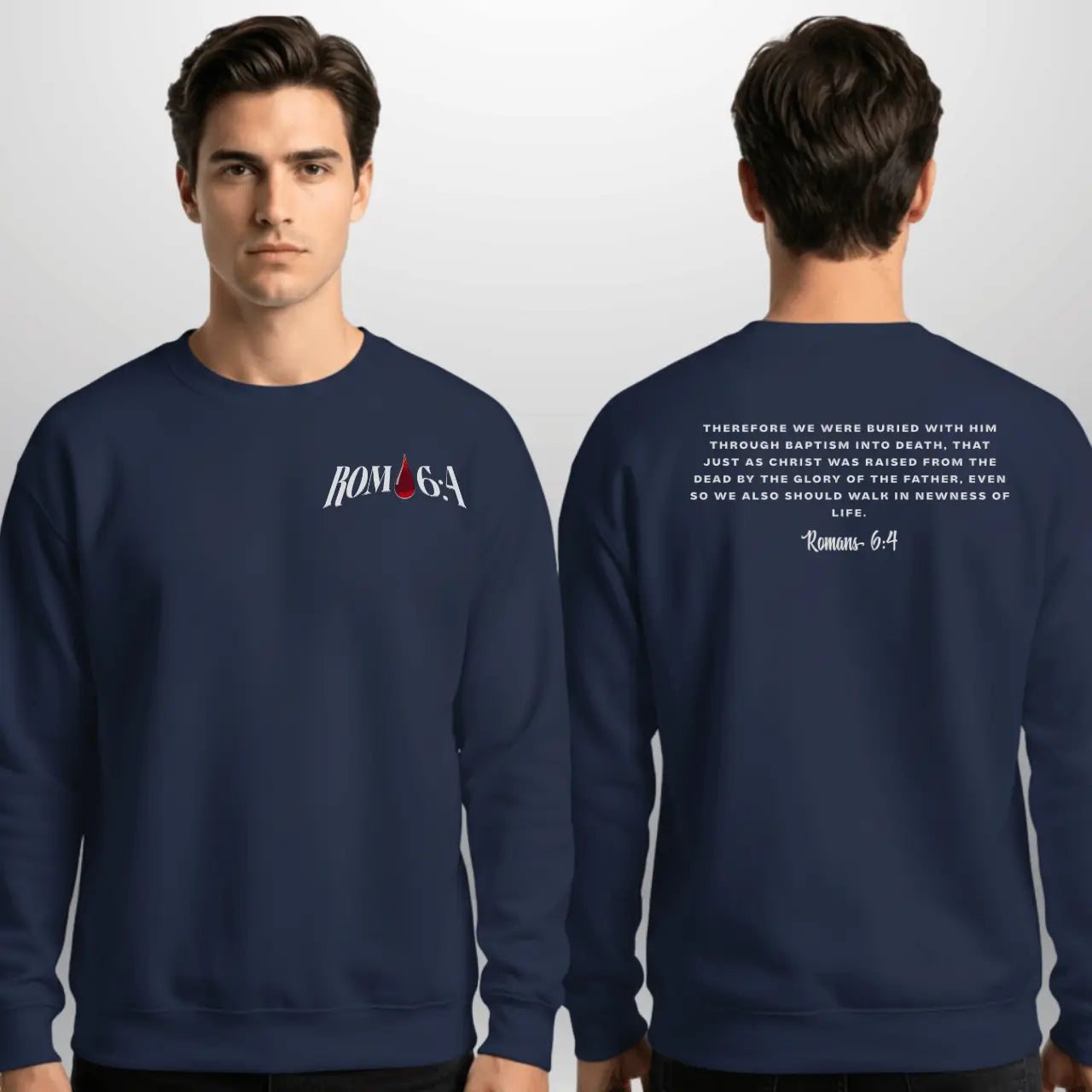 Romans 6:4 Sweatshirt |UnisexFaith Crewneck | Gildan 18000 Goshen & Selah Co