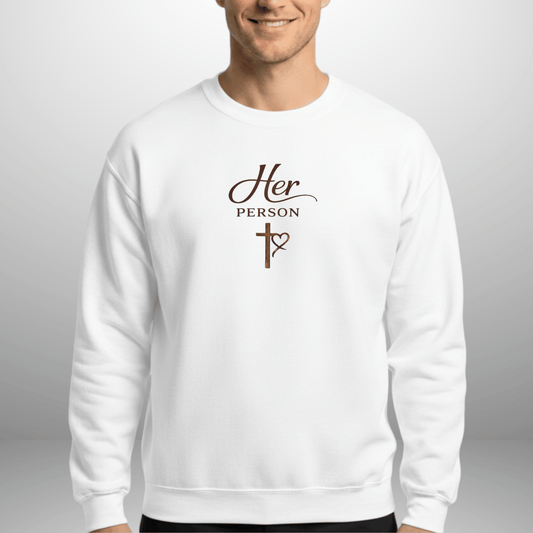Men’s Her Person Sweatshirt | Gildan 18000 Couple Crewneck