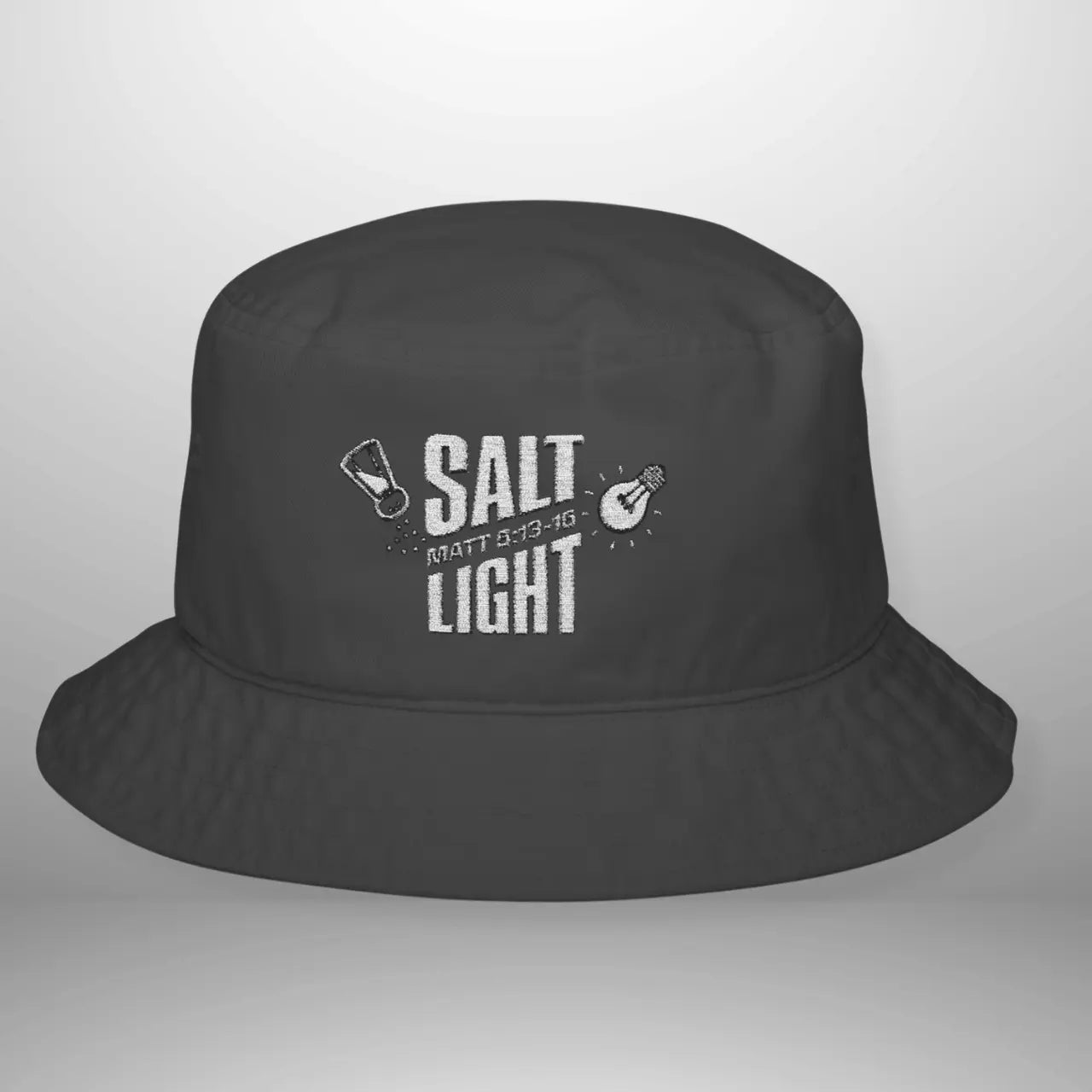 Salt & Light Bucket Hat | Matthew 5:13–16 Scripture Embroidered Hat Goshen & Selah Co