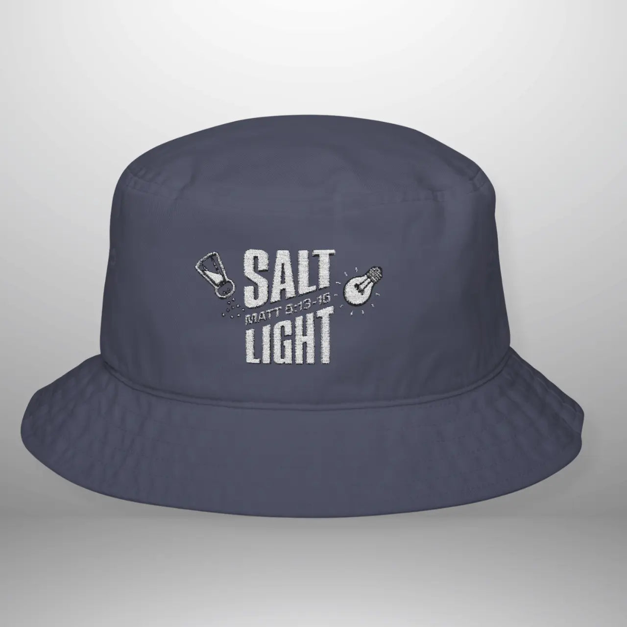 Salt & Light Bucket Hat | Matthew 5:13–16 Scripture Embroidered Hat Goshen & Selah Co