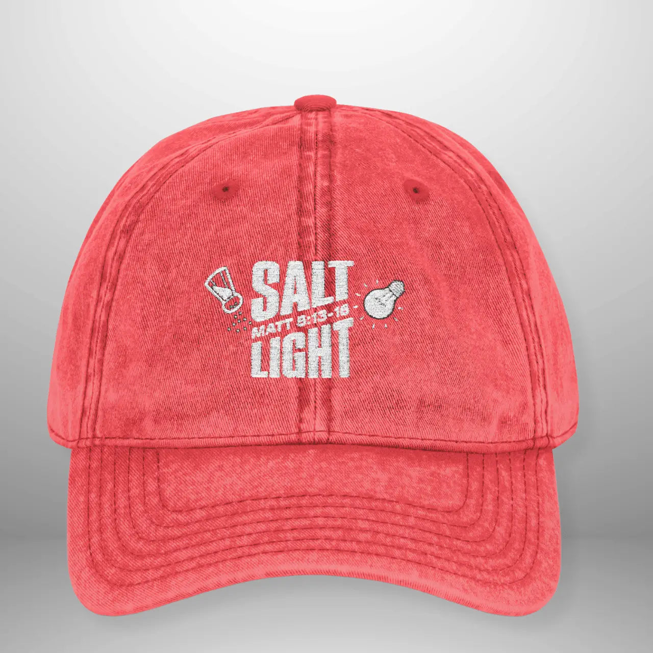 Salt & Light Vintage Cap | Matthew 5:13–16 Embroidered Hat | Washed Cotton Adjustable Cap Goshen & Selah Co