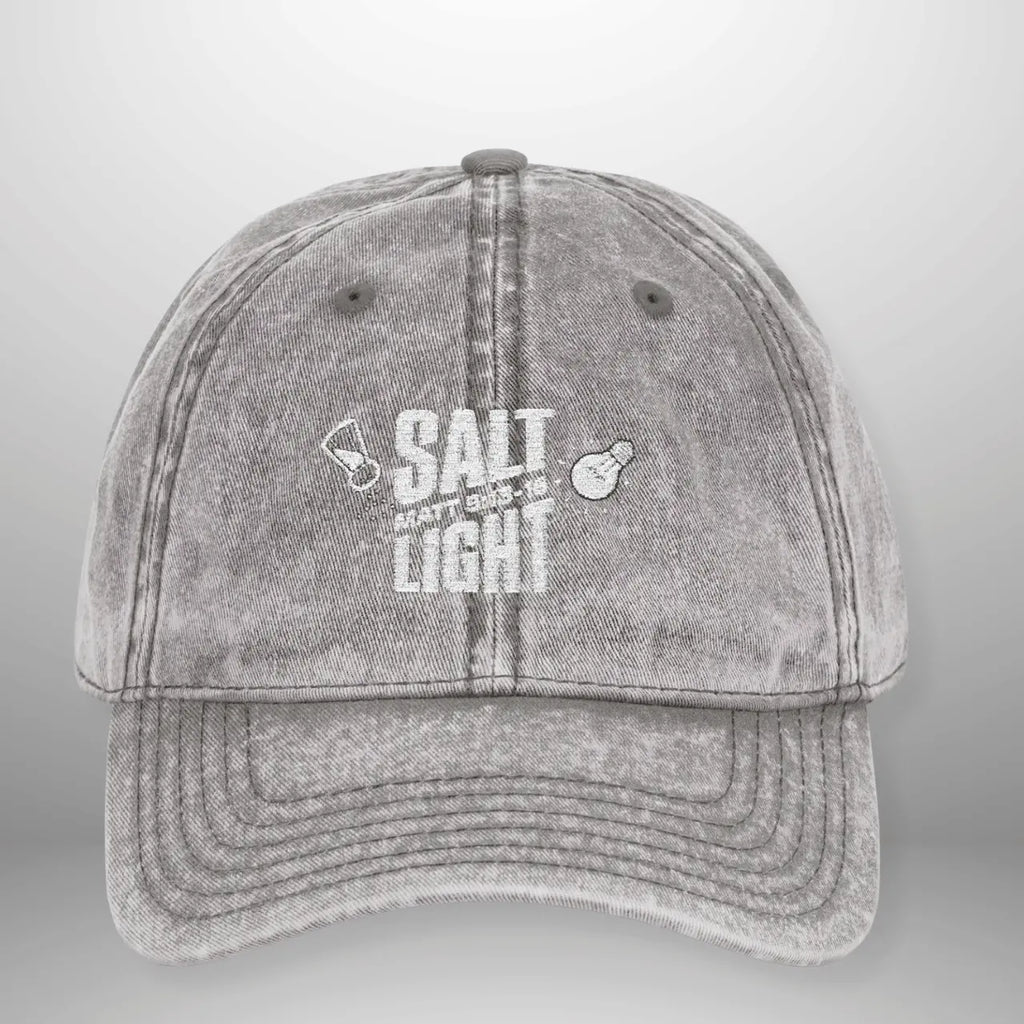 Salt & Light Vintage Cap | Matthew 5:13–16 Embroidered Hat | Washed Cotton Adjustable Cap Goshen & Selah Co
