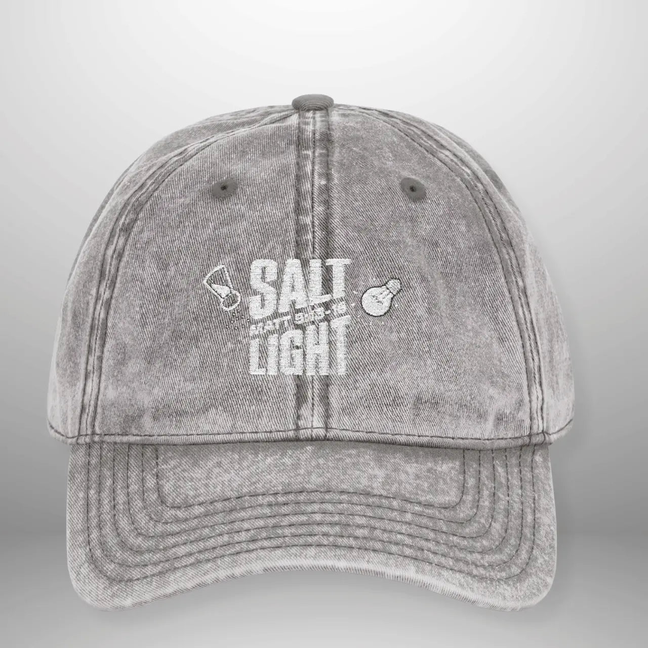 Salt & Light Vintage Cap | Matthew 5:13–16 Embroidered Hat | Washed Cotton Adjustable Cap Goshen & Selah Co
