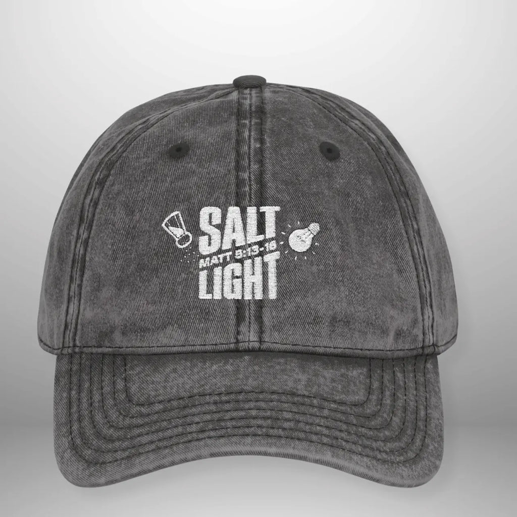 Salt & Light Vintage Cap | Matthew 5:13–16 Embroidered Hat | Washed Cotton Adjustable Cap Goshen & Selah Co