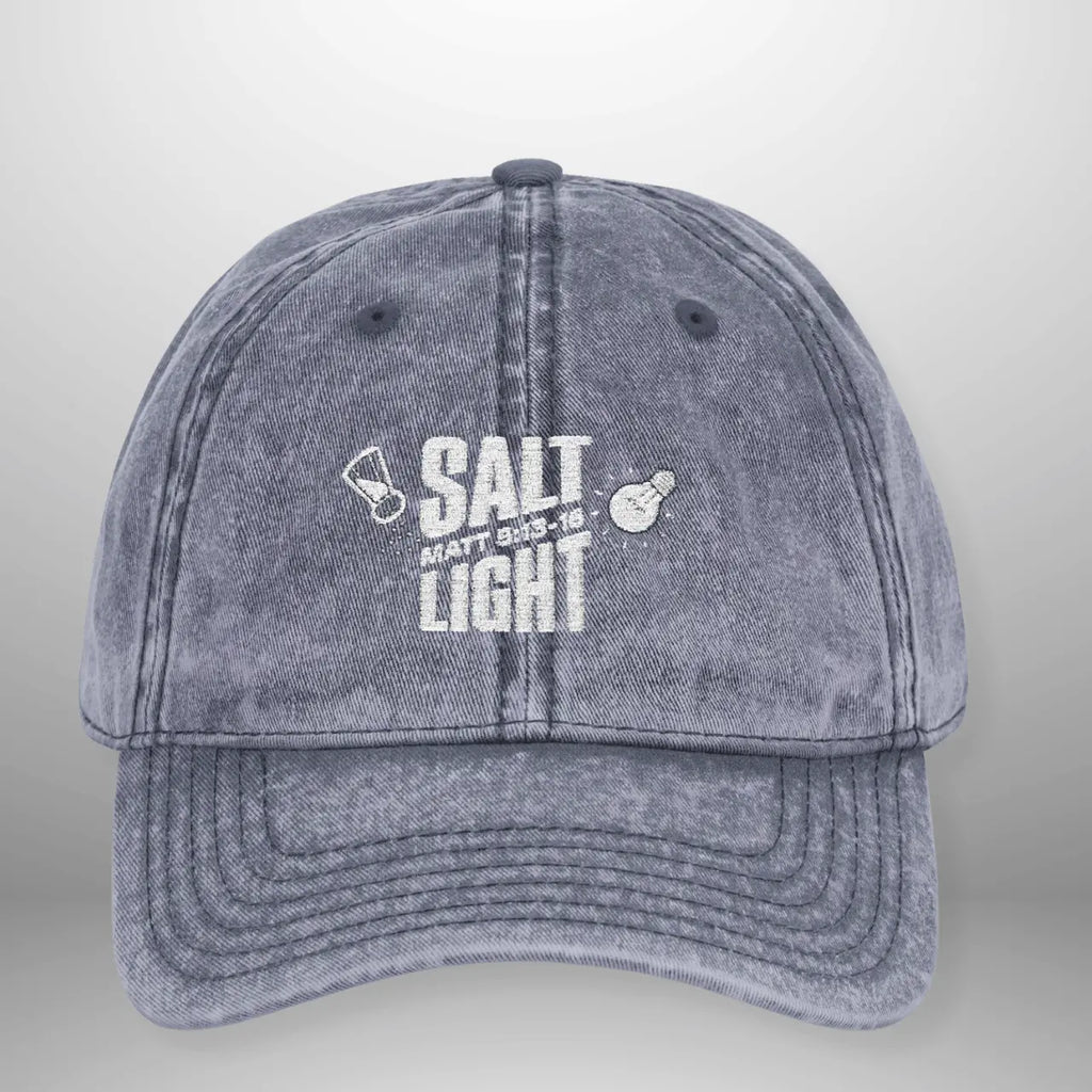 Salt & Light Vintage Cap | Matthew 5:13–16 Embroidered Hat | Washed Cotton Adjustable Cap Goshen & Selah Co