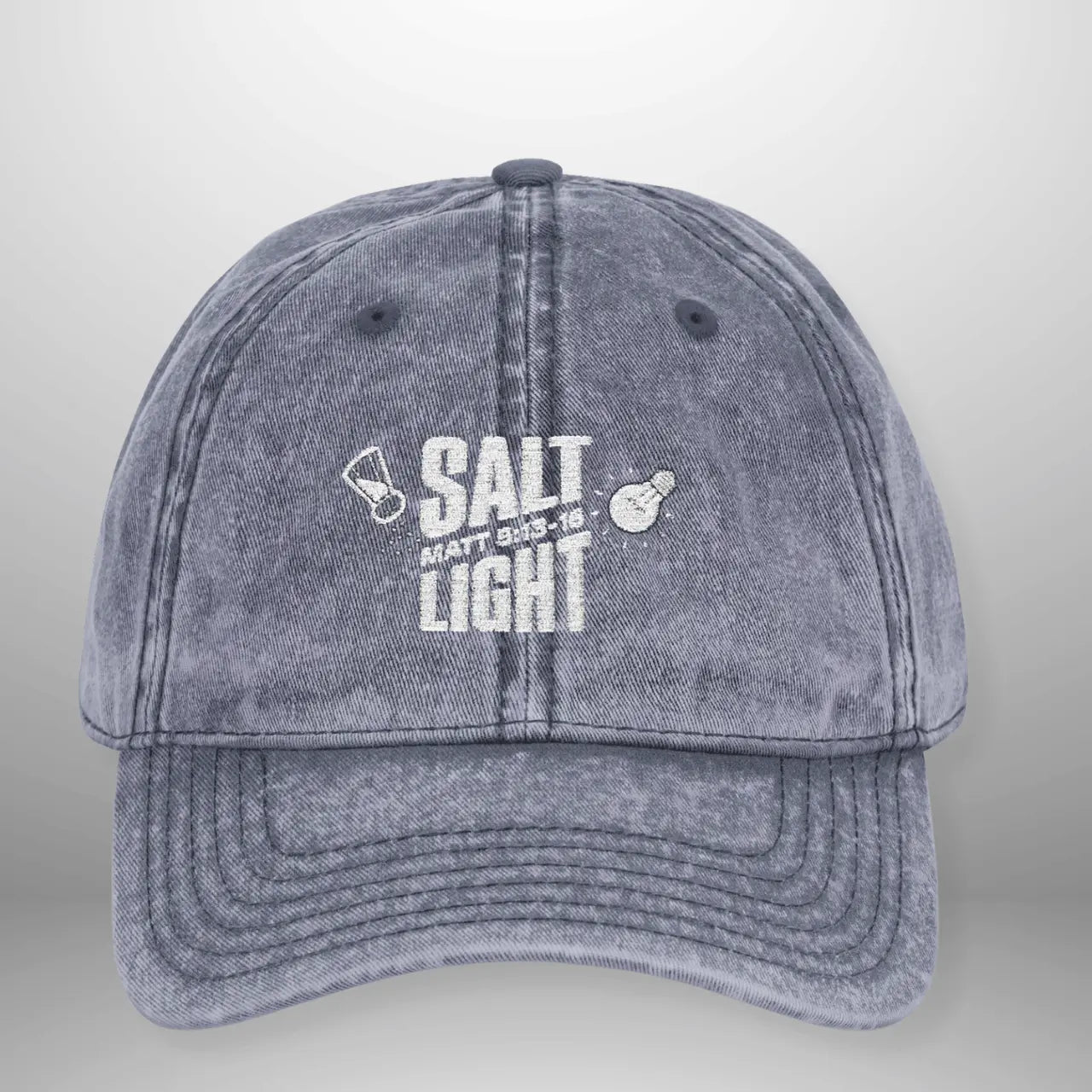 Salt & Light Vintage Cap | Matthew 5:13–16 Embroidered Hat | Washed Cotton Adjustable Cap Goshen & Selah Co