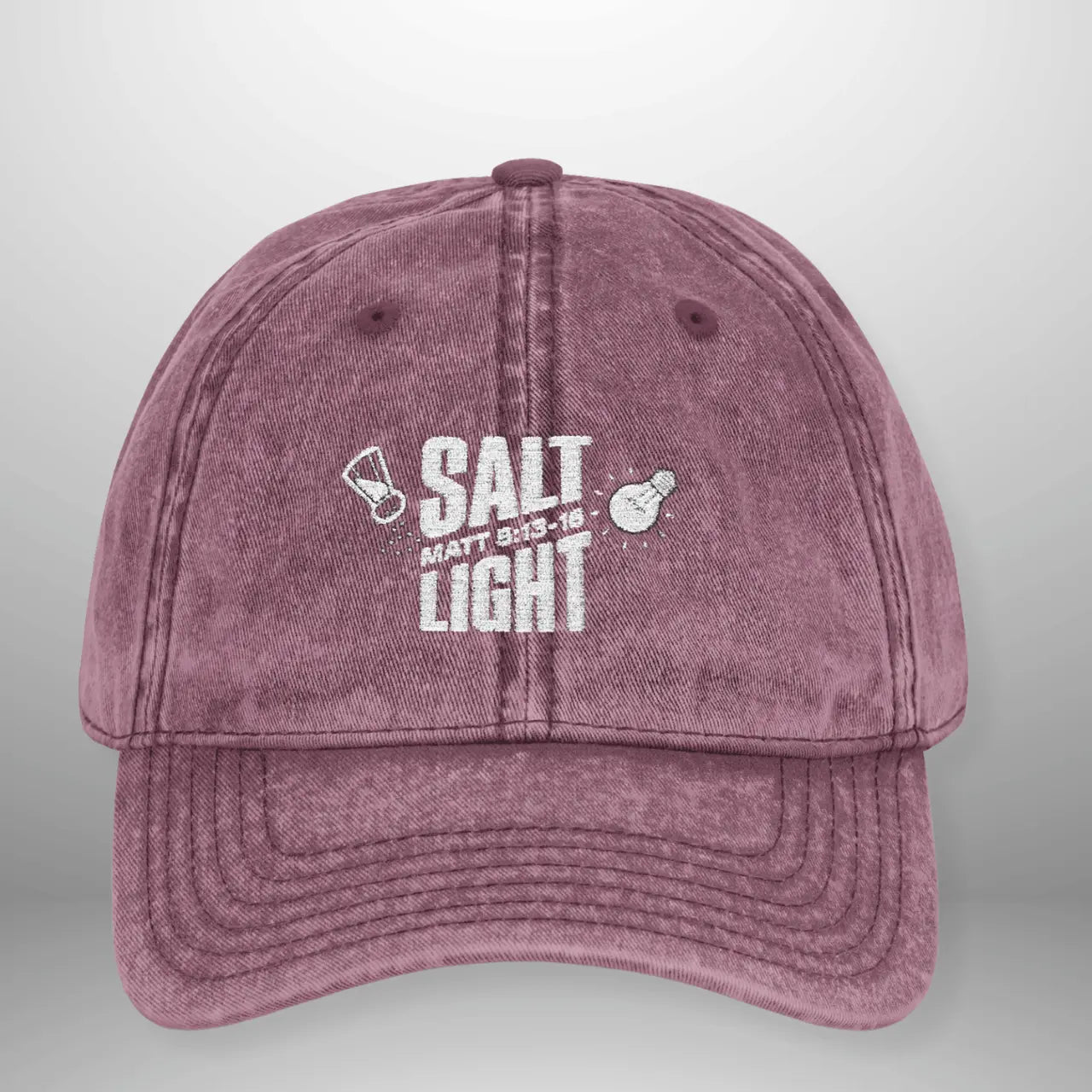 Salt & Light Vintage Cap | Matthew 5:13–16 Embroidered Hat | Washed Cotton Adjustable Cap Goshen & Selah Co